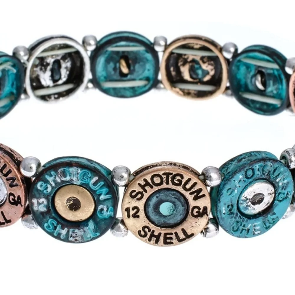NEW! Shotgun Shell Multi Color Western Stretch Bullet Bracelet - Picture 4 of 4